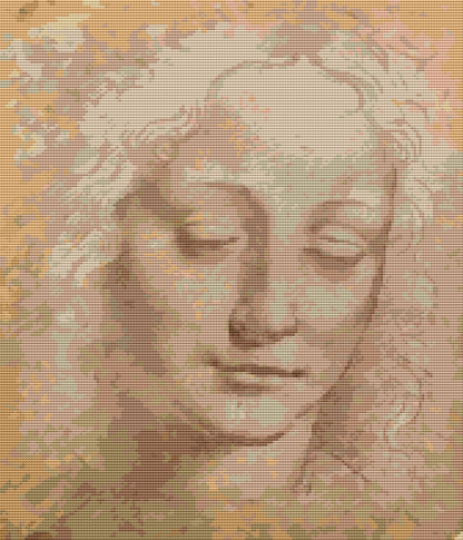 La Scapigliata (Female Head) Cross Stitch Pattern by Leonardo da Vinci