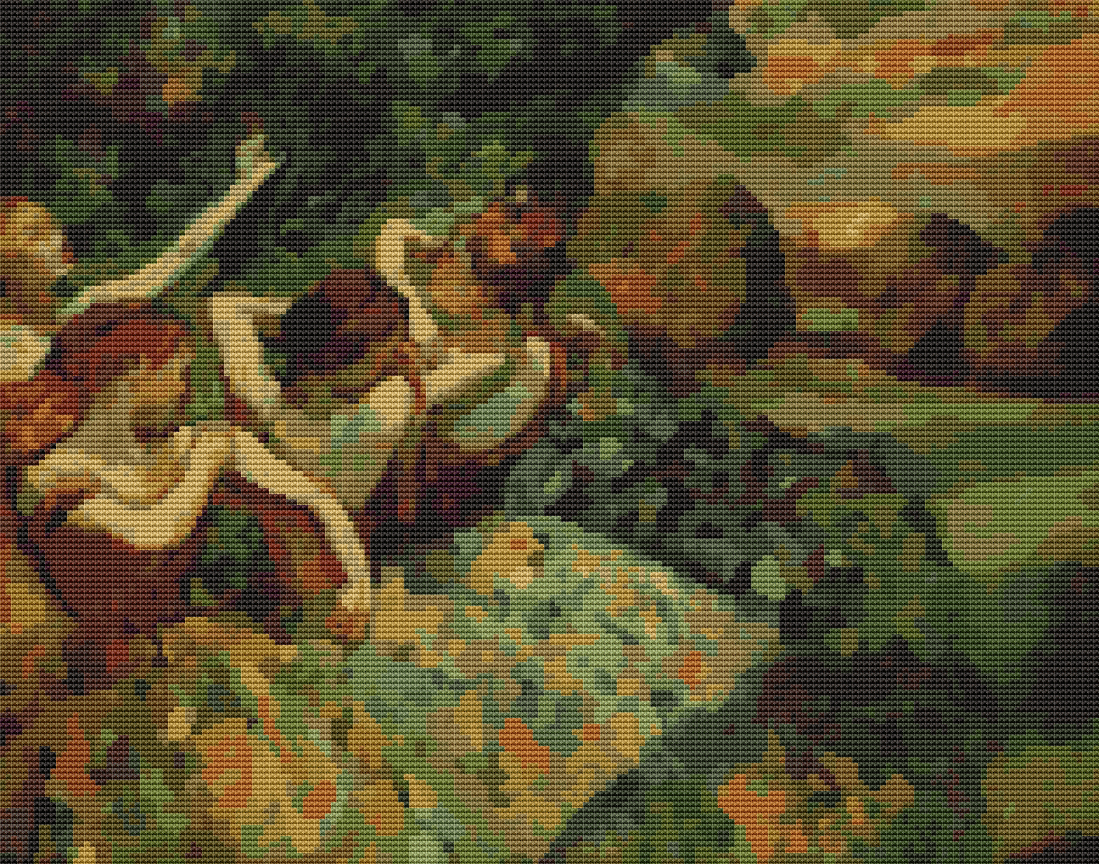 Four Dancers Cross Stitch Pattern by Edgar Degas