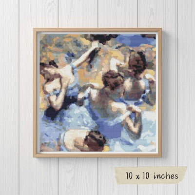 Blue Dancers Cross Stitch Pattern