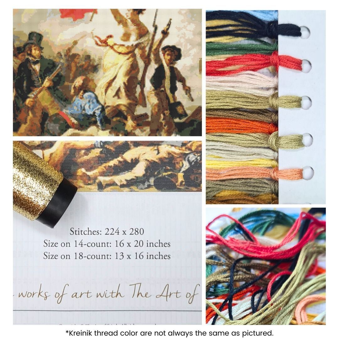 Liberty Leading the People Cross Stitch Kit | Eugène Delacroix