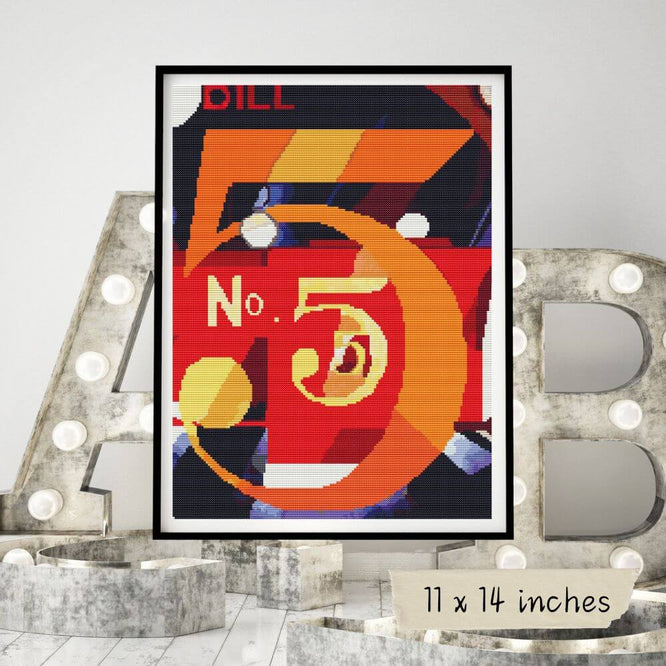 A Figure 5 in Gold Cross Stitch Kit