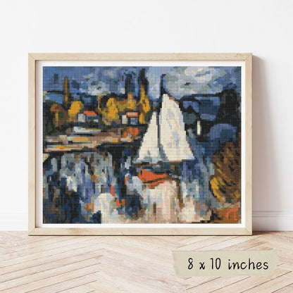 View of the Seine Cross Stitch Kit | Maurice de Vlaminck