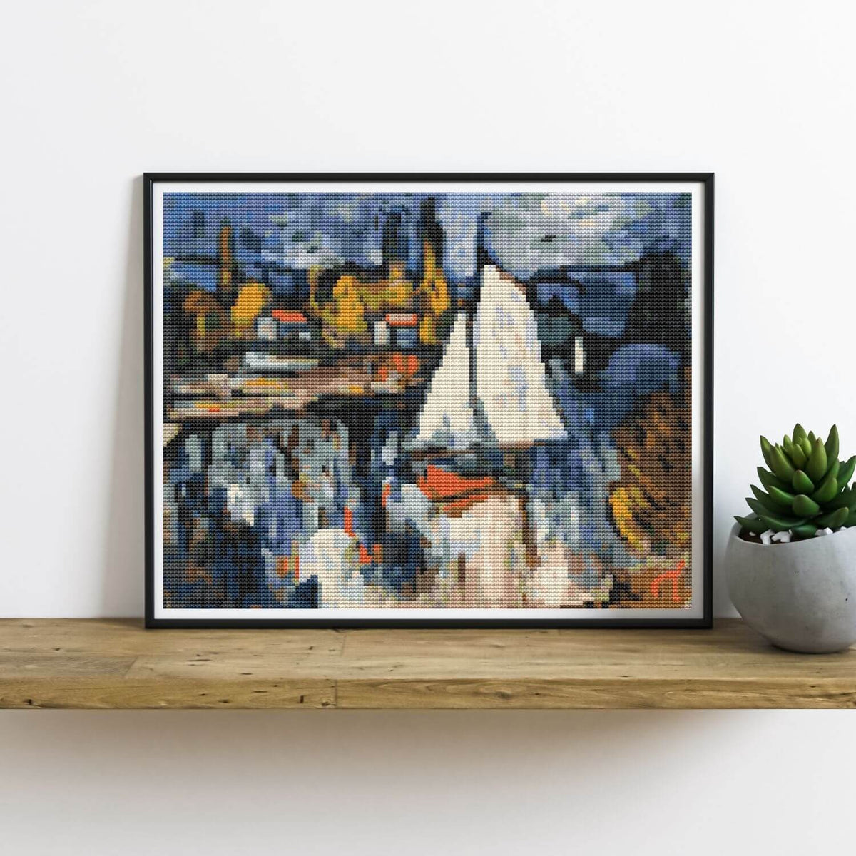 View of the Seine Cross Stitch Pattern - Premium Cross Stitch Pattern - Maurice de Vlaminck