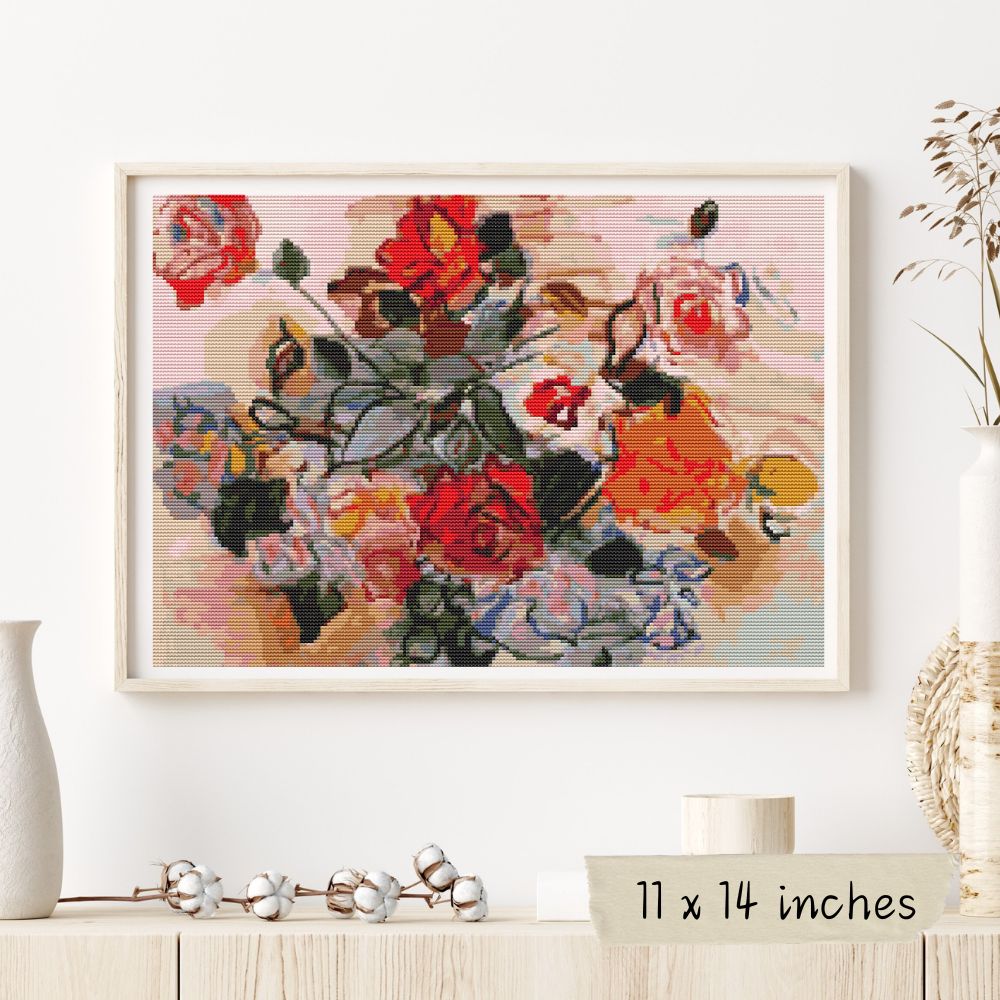 Pink Bunch Cross Stitch Pattern | Raoul Dufy