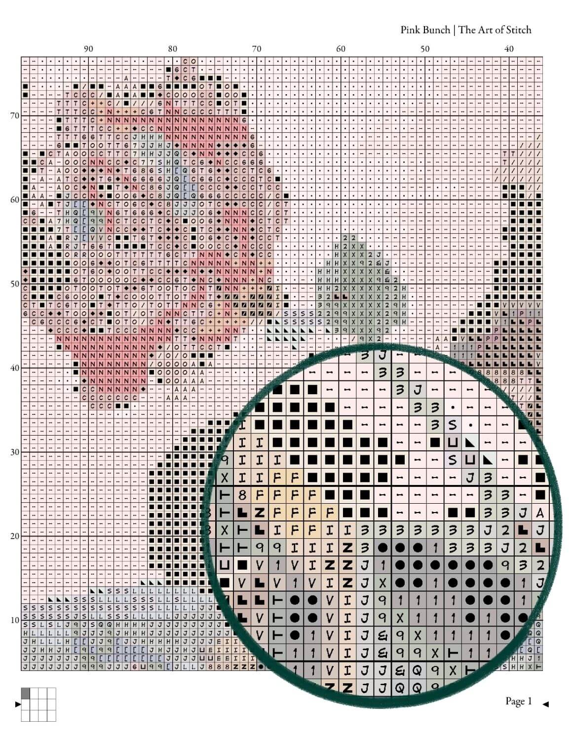 Pink Bunch Cross Stitch Pattern - Premium Cross Stitch Pattern - Raoul Dufy