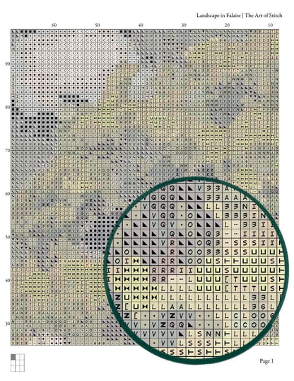 Landscape in Falaise Cross Stitch Pattern - Premium Cross Stitch Pattern - Raoul Dufy
