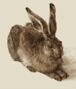 The Young Hare Cross Stitch Pattern by Albrecht Durer