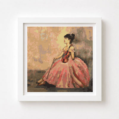 Violinist at Rest Cross Stitch Pattern