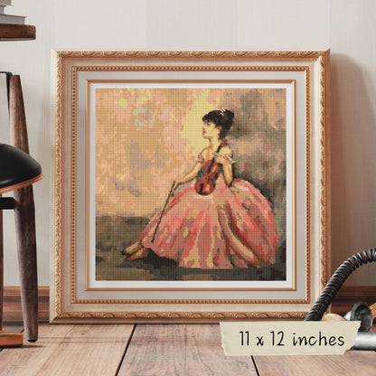 Violinist at Rest Cross Stitch Pattern | Sir William Russell Flint