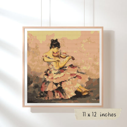 The Violinist Cross Stitch Pattern