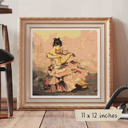 The Violinist Cross Stitch Pattern | Sir William Russell Flint