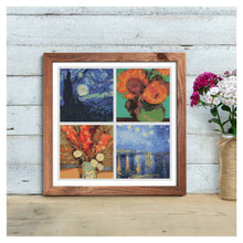 Four Squares featuring Vincent Van Gogh Cross Stitch Kit | Size: 5 x 5 inches per square | Vincent Van Gogh