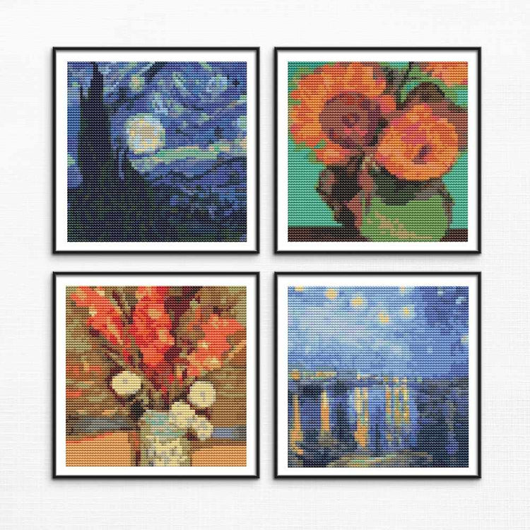 Four Squares featuring Vincent Van Gogh Cross Stitch Kit
