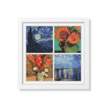 Four Squares featuring Vincent Van Gogh Cross Stitch Kit | Size: 5 x 5 inches per square | Vincent Van Gogh