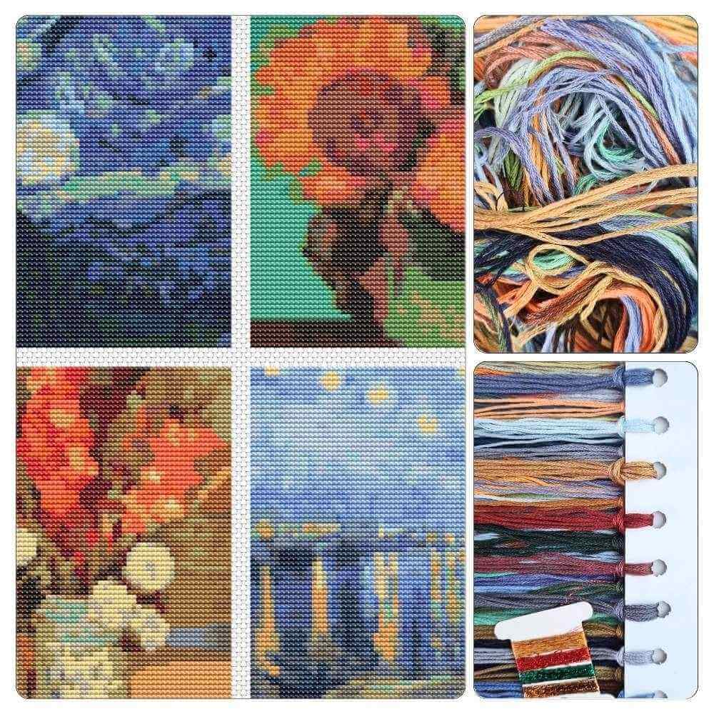 Four Squares featuring Vincent Van Gogh Cross Stitch Kit