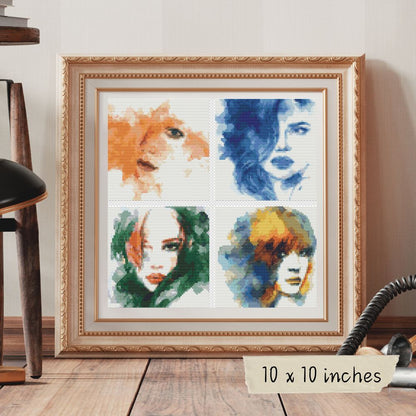 Four Squares featuring The Elements Cross Stitch Kit | The Art of Stitch