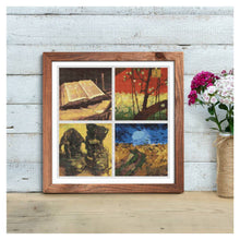 Four Squares featuring Vincent Van Gogh Cross Stitch Kit | Size: 5 x 5 inches per square | Vincent Van Gogh