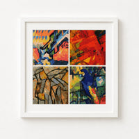 Four Squares featuring Abstract Cross Stitch Kit - Square Panel Cross Stitch Kit - The Art of Stitch