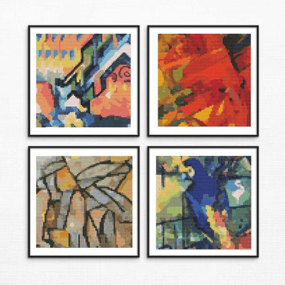 Four Squares featuring Abstract Cross Stitch Kit