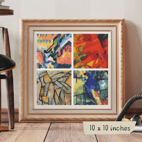 Four Squares featuring Abstract Cross Stitch Kit by The Art of Stitch