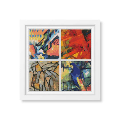 Four Squares featuring Abstract Cross Stitch Kit | Size: 5 x 5 inches per square | The Art of Stitch