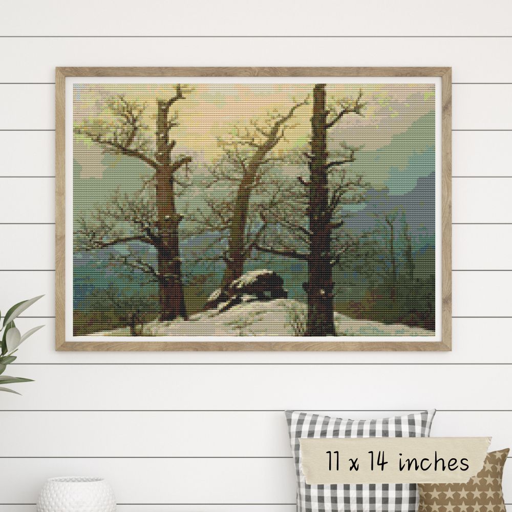 Dolmen in Snow Cross Stitch Kit | Caspar David Friedrich