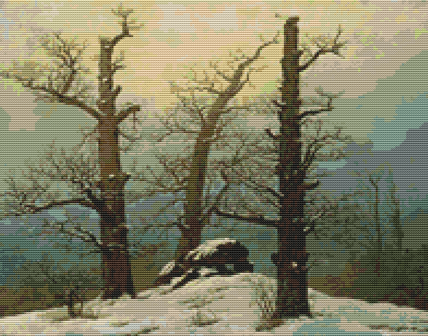 Dolmen in Snow Cross Stitch Kit | Caspar David Friedrich