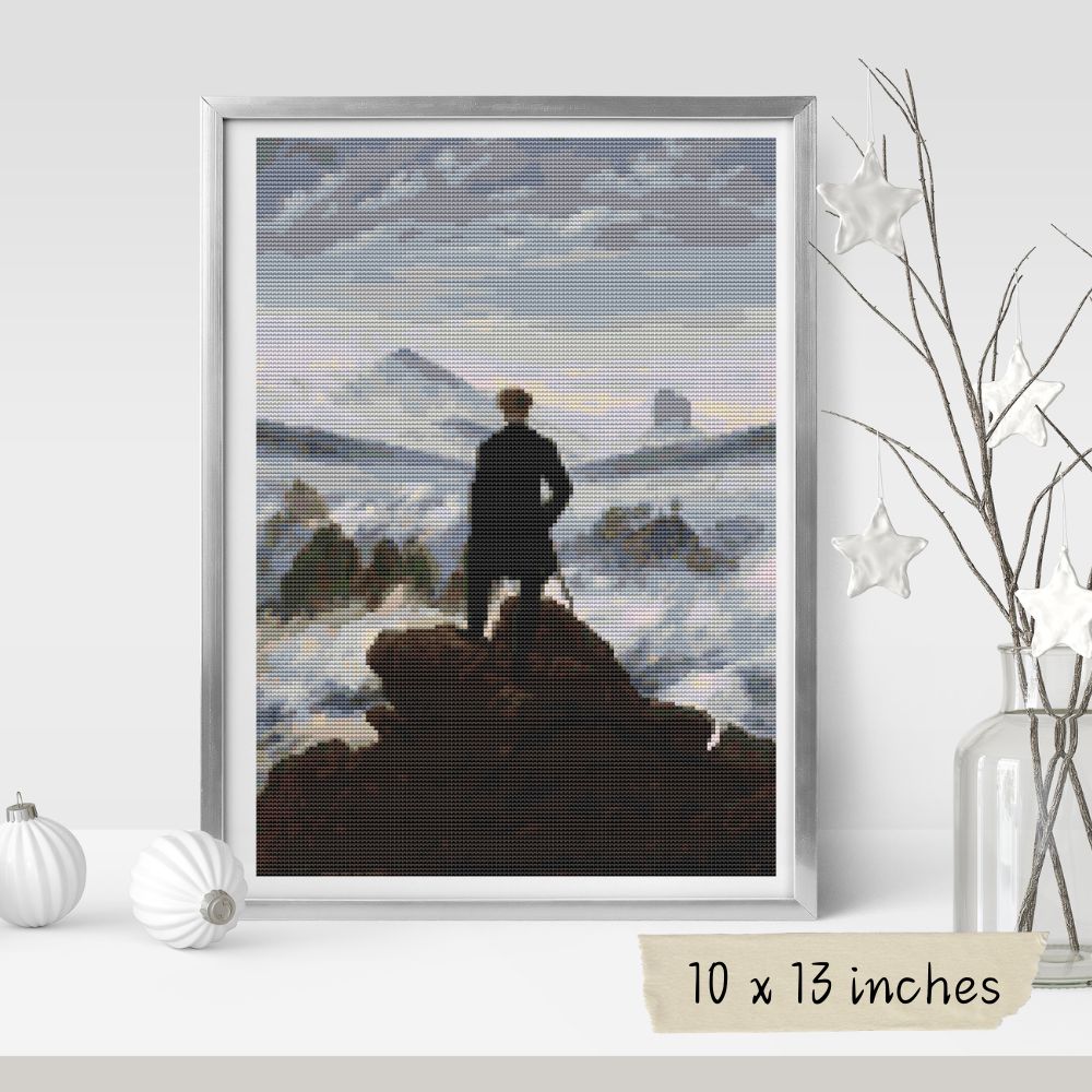 Wanderer above the Sea of Fog Cross Stitch Kit | Caspar David Friedrich