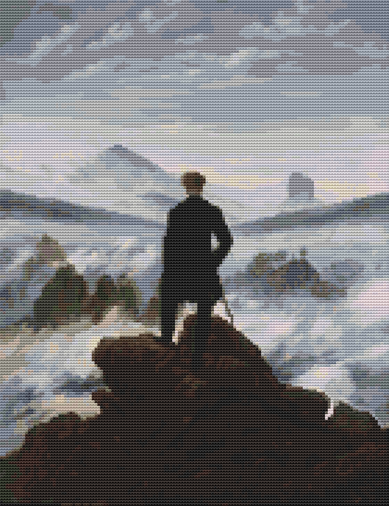 Wanderer above the Sea of Fog Cross Stitch Kit | Caspar David Friedrich