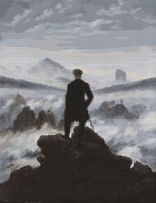 Wanderer above the Sea of Fog Cross Stitch Pattern | Caspar David Friedrich