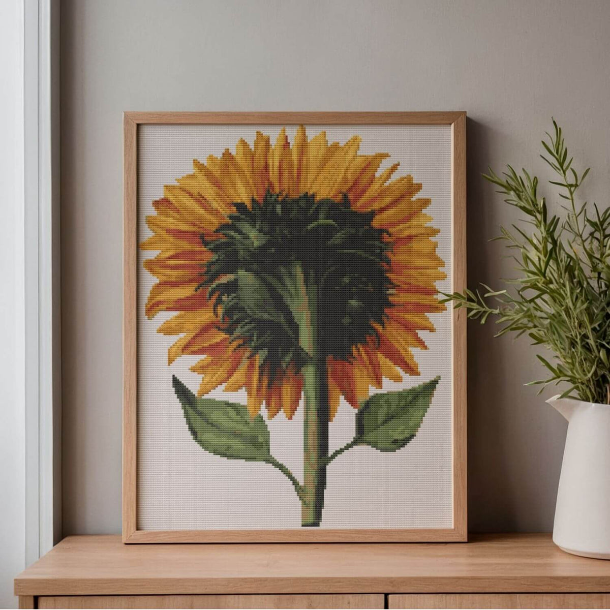 Sunflower Seen from the Back Cross Stitch Pattern - Premium Cross Stitch Pattern - Daniel Froeschl