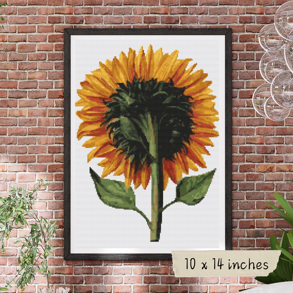 Sunflower Seen from the Back Cross Stitch Pattern | Daniel Froeschl