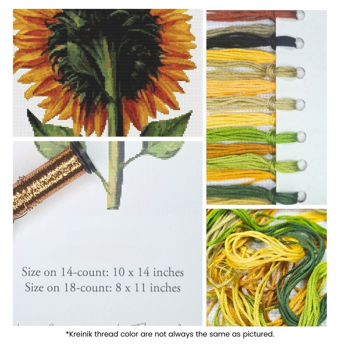 Sunflower Seen from the Back Cross Stitch Kit | Daniel Froeschl