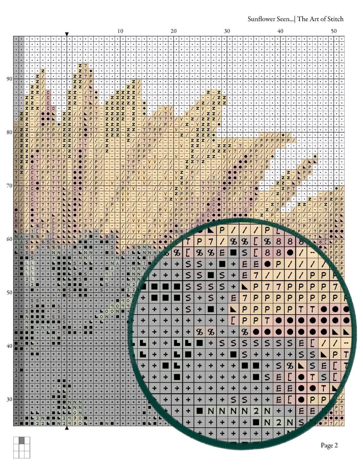 Sunflower Seen from the Back Cross Stitch Pattern - Premium Cross Stitch Pattern - Daniel Froeschl