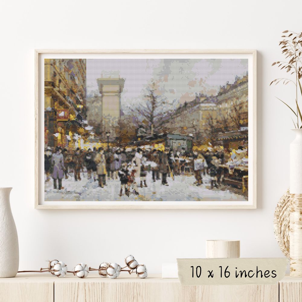 Porte Saint-Denis Cross Stitch Kit | Eugène Galien-Laloue