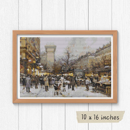 Porte Saint-Denis Cross Stitch Pattern