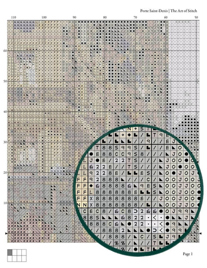 Porte Saint - Denis Cross Stitch Pattern - Premium Cross Stitch Pattern - Eugène Galien - Laloue