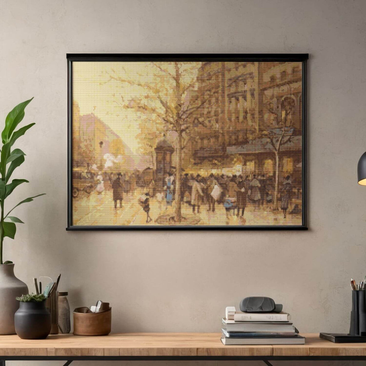 A Paris Street Scene Cross Stitch Pattern - Premium Cross Stitch Pattern - Eugène Galien - Laloue
