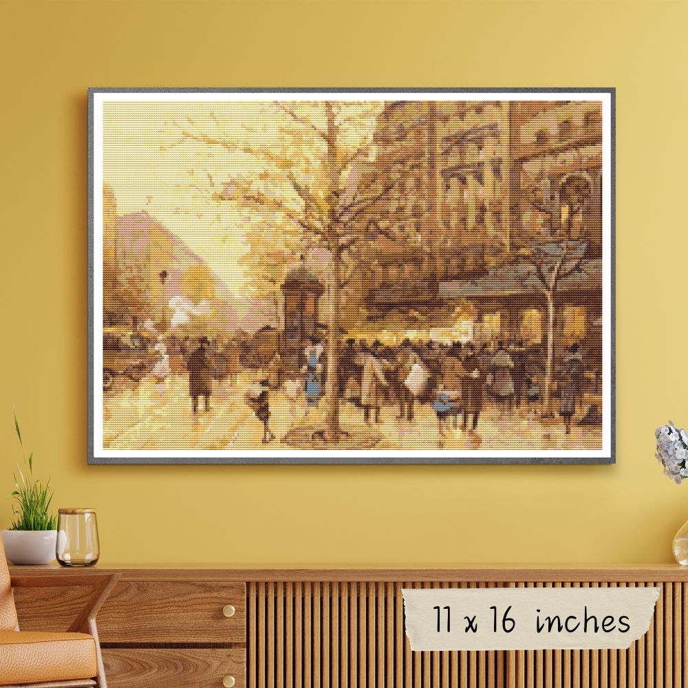 A Paris Street Scene Cross Stitch Kit | Eugène Galien-Laloue