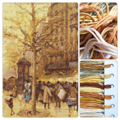 A Paris Street Scene Cross Stitch Kit