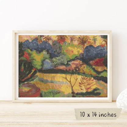 Tahitian Landscape Cross Stitch Kit | Paul Gauguin