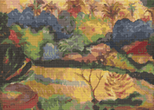 Tahitian Landscape Cross Stitch Kit | Paul Gauguin