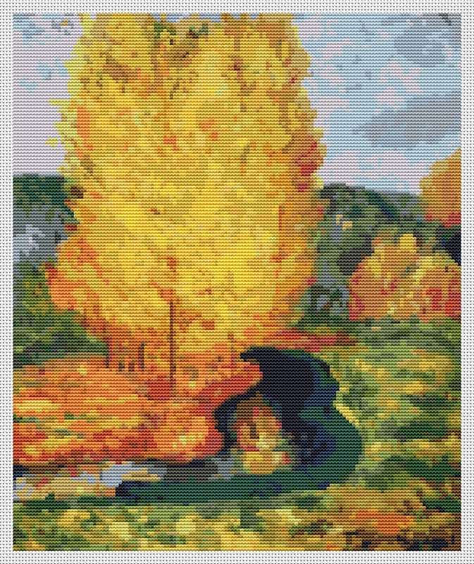 Autumn Landscape Counted Cross Stitch Kit | Paul Gauguin