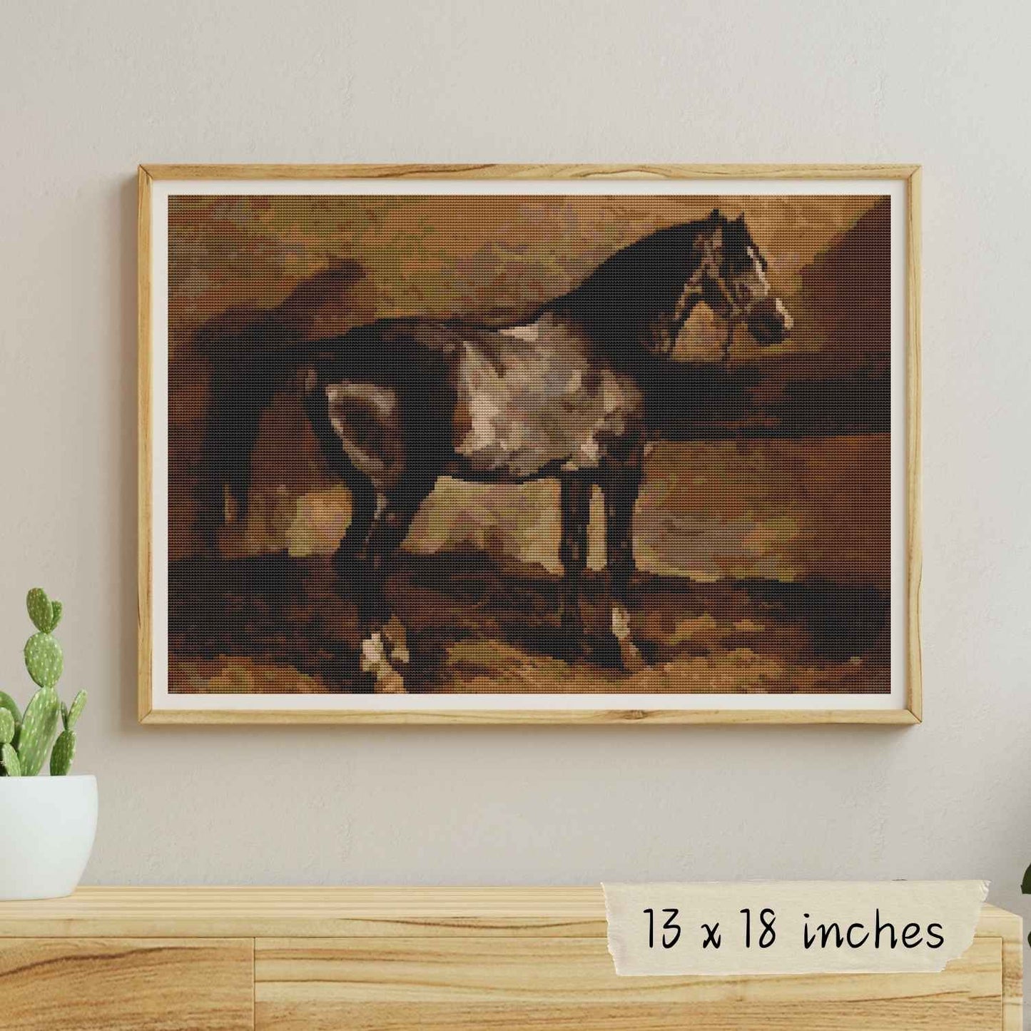 Gray Horse Cross Stitch Kit - Premium Cross Stitch Kit - Theodore Gericault