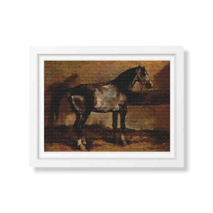 Gray Horse Cross Stitch Kit | Theodore Gericault