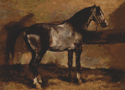 Gray Horse Cross Stitch Kit | Theodore Gericault