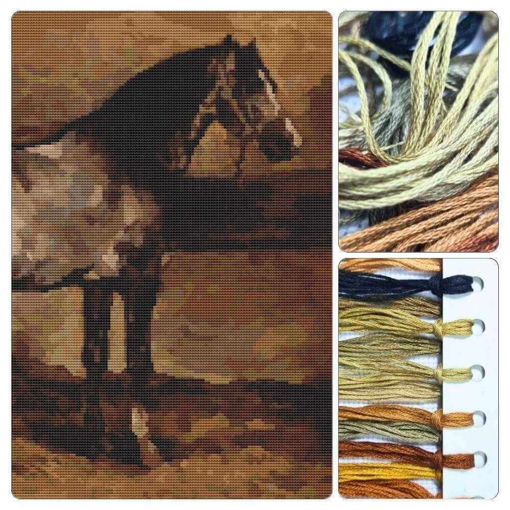Gray Horse Cross Stitch Kit