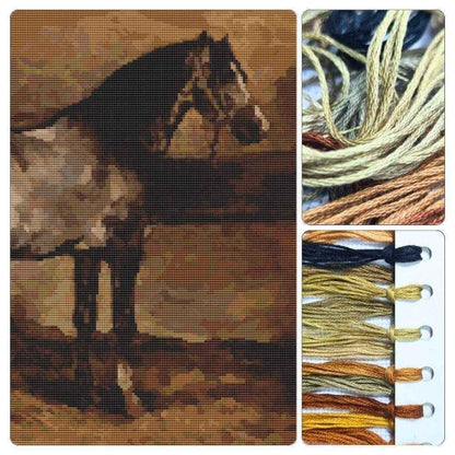 Gray Horse Cross Stitch Kit