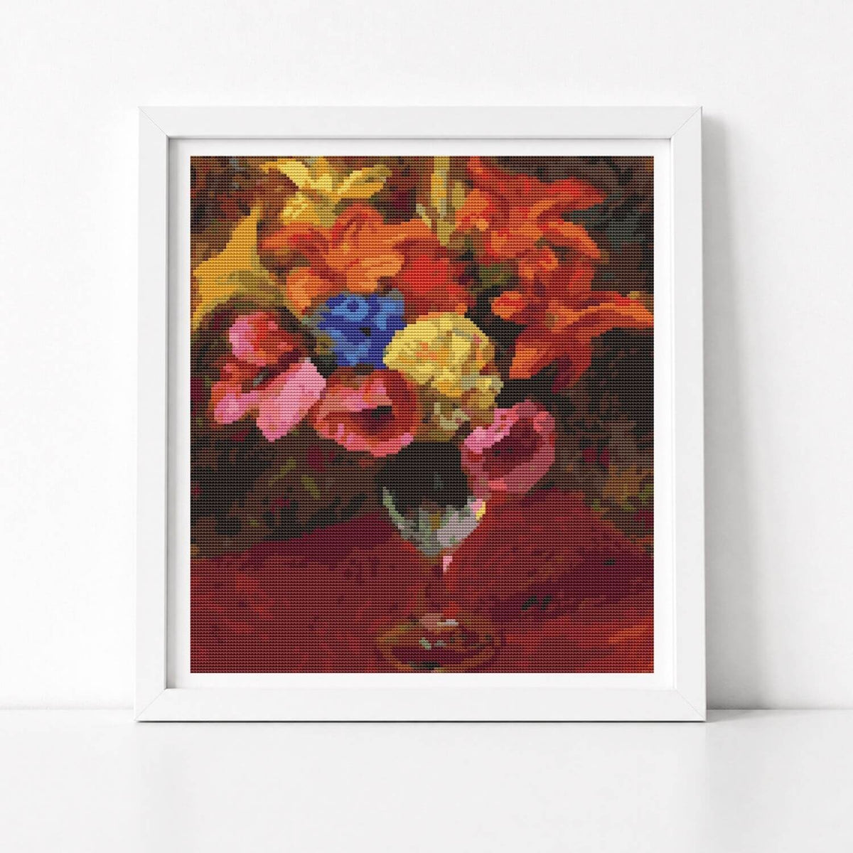 Poppies, Lilies and Blue Flowers Cross Stitch Pattern - Premium Cross Stitch Pattern - William James Glackens