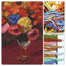 Poppies, Lilies and Blue Flowers Cross Stitch Kit - Premium Cross Stitch Kit - William James Glackens